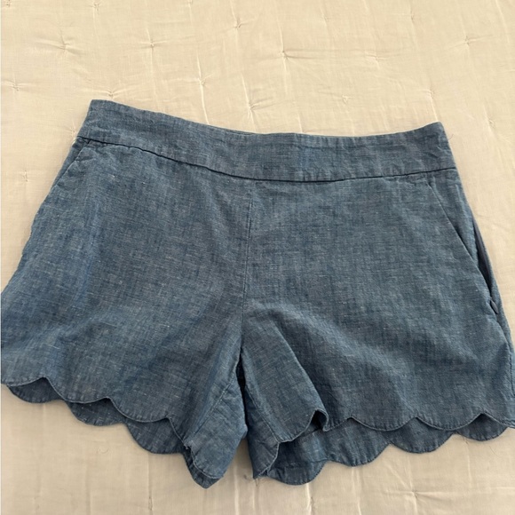 The Loft Blue Scalloped Hem Women's Shorts - Picture 1 of 7